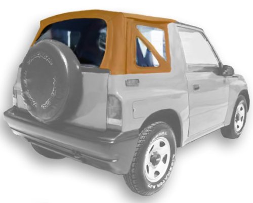 Acme C732/Green-ST1012 Buckskin on Black Pinpoint Vinyl SUV Soft Top for Suzuki Sidekick / Geo Tracker Tops & Roofs Acme Auto Headlining Co C732GreenST1012