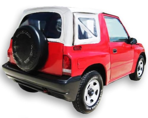 Acme C732/Charc-CB1180 White on Black Cabriolet Vinyl SUV Soft Top for Suzuki Sidekick / Geo Tracker Tops & Roofs Acme Auto Headlining Co C732CharcCB1180