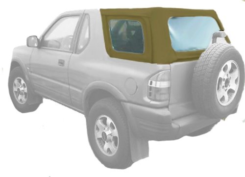 Acme C730/Green-ST1012 Buckskin on Black Pinpoint Vinyl SUV Soft Top for Isuzu Imigo Tops & Roofs Acme Auto Headlining Co C730GreenST1012