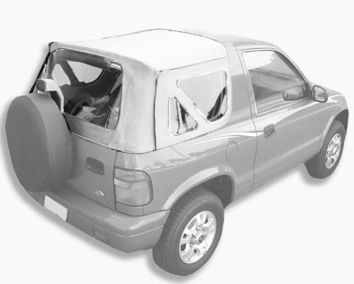 Acme C940/Clear-ST1006 GM White on Black Pinpoint Vinyl SUV Soft Top for Kia Sportage Tops & Roofs Acme Auto Headlining Co C940ClearST1006