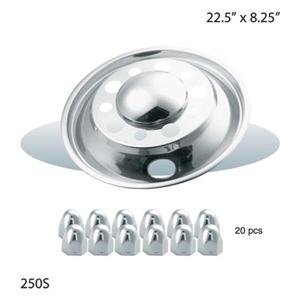 Stainless Steel 22.5 Wheel Cover Front Simulator Kit Tire Covers GPD CF15-141-2