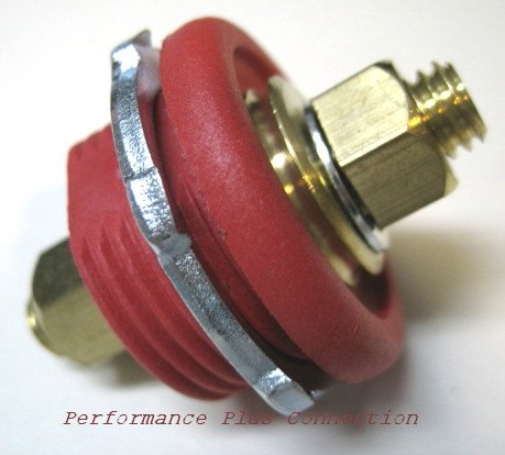 Red Battery Cable Firewall Feed-Thru Panel Terminal Connector Accessories Performance Plus Connection WTR36662
