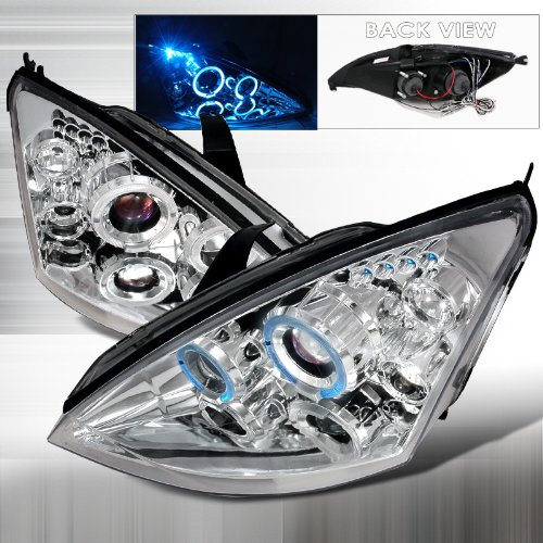 00 01 02 03 04 Ford Focus Projector Headlights - Chrome (Pair) Headlight Bulbs Atomic 2LHPFOC00TM
