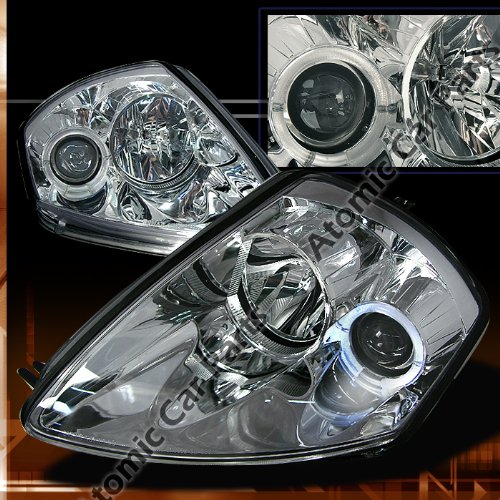 00 01 02 03 04 05 Mitsubishi Eclipse Projector Headlights - Chrome (Pair) Headlight Bulbs Atomic 2LHPELP00YD