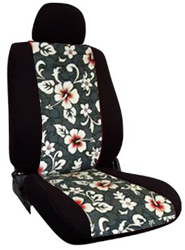 Shear Comfort Custom Toyota Highlander Seat Covers - REAR SEAT SET: 40/60 Split Back and Bottom w/ 3 Adjustable Headrests (2001-2001) - Neo-Sport Black w/ New Floral Gray - Made in the USA Accessories Shear Comfort 403000001400