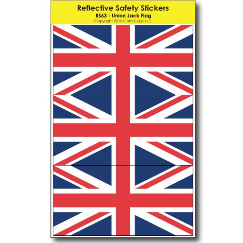 Union Jack REFLECTIVE Safety Decals Bumper Stickers, Decals & Magnets Colorsurge LLC