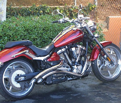 LA Choppers Curved Exhaust System Slash for Yamaha Raider Complete Systems Baron Custom Accessories BA-1025-00