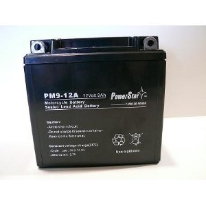 PowerStar 9-B Battery for Yuasa-YB9-B, Yacht-CB9-B, Sears-44356, Power-Sonic-CB9-B,Napa-740-1858, Motocross-M329BY, Interstate-YB9-B. Batteries PowerStar POWERSTAR-9-B