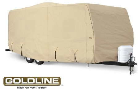Goldline Premium Long Life RV Cover for Travel Trailer 32-34 Foot, Tan RV & Trailer Covers Goldline GLRVTT3234Tk1