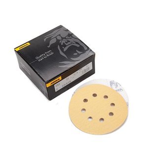 Mirka 23-615-AP Gold 5-Inch 8-Hole Dustless Hook-and-Loop Sanding Disks, 10 Each of 5 Grits Sanders Mirka 23-615-AP