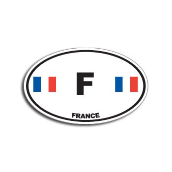 F FRANCE Country Auto Oval Flag - Window Bumper Sticker Bumper Stickers, Decals & Magnets Graphics and More S3669