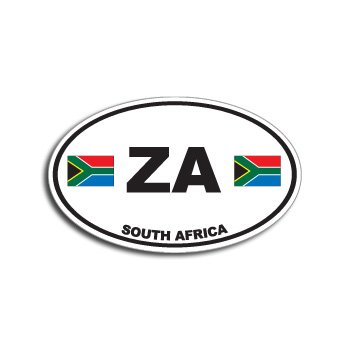 ZA SOUTH AFRICA Country Auto Oval Flag - Window Bumper Sticker Bumper Stickers Stickers S3711