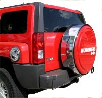 Hummer H3 - 32 MasterSeries Hard Tire Cover - (Painted Plastic Face Plate with Polished Stainless Steel Ring) - 32 Boulder Gray Metallic Tire Covers Boomerang MS-H32-BGM-H3