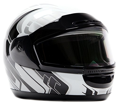 Snowmobile Helmet Adult Full Face Dual Lens Anti Fog White, X-Large Helmets Typhoon Helmets SNOWHITE206XL
