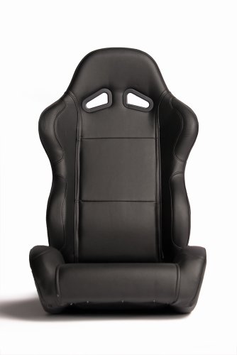 Cipher Auto Black PVC Leather Universal Racing Seats (Two Seats) CPA1001 Racing Seats Cipher Auto CPA1001PBK