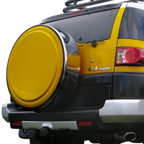 2007-2009 Toyota FJ Cruiser - MasterSeries Hard Tire Cover - 32 (Painted Plastic Face Plate with Polished Stainless Steel Ring) - Black Cherry Tire Covers Boomerang MS-FJ32-CH