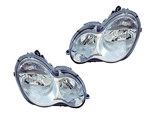 2005 2006 2007 Mercedes Benz C-Class C230 C240 C280 C320 C350 Headlight Headlamp Composite Halogen (Non-HID without Xenon) Front Head Light Lamp Set Pair Left Driver And Right Passenger Side (05 06 07) Headlight Assemblies Aftermarket Auto Parts 340-1121R/L-AS, 20-6979/80-00