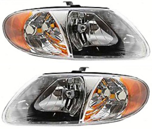Discount Starter and Alternator CH2503129 CH2502129 Dodge Caravan Replacement Headlight Pair Plastic Lens With Bulbs Headlight Bulbs TYC CH2503129, CH2502129