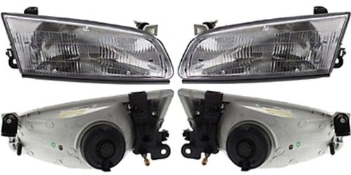 Discount Starter and Alternator TO2503117 TO2502117 Toyota Camry Replacement Headlight Pair Plastic Lens With Bulbs Headlight Assemblies Discount Starter & Alternator TO2503117, TO2502117