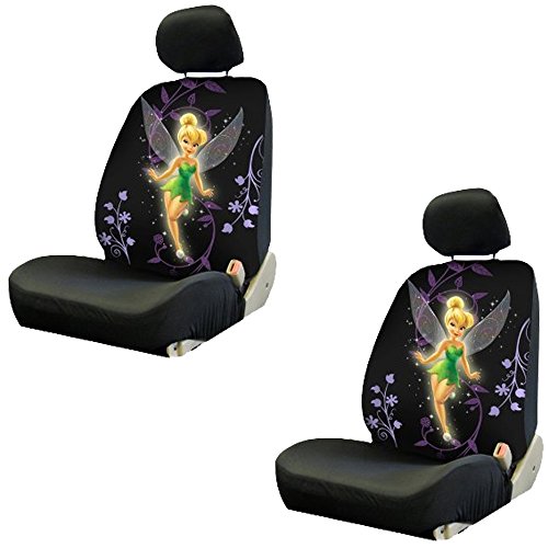 Front Low Back Car Truck SUV Bucket Seat Covers - Tinkerbell Mystical Tink - Pair Accessories Plasticolor 8650R01