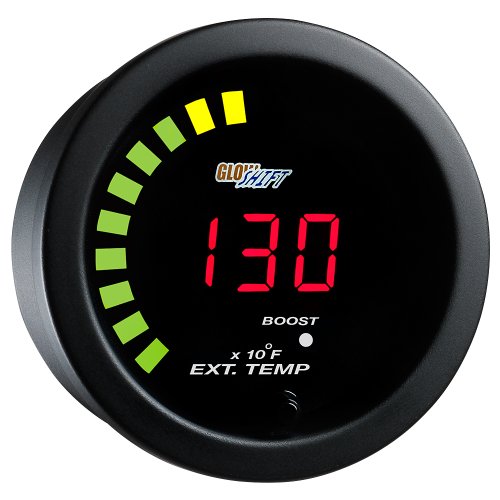 GlowShift Red Digital LED Boost & Exhaust Gas Temperature Combo Gauge Gauge Sets GlowShift GS-RDC01
