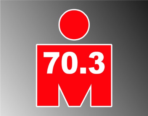 RED Mdot Ironman Triathlon 70.3 Vinyl Decal Bumper Sticker 4x5 Bumper Stickers Sticker Frenzy