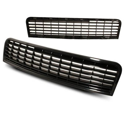 2002-2005 Audi A4 B6 / 2004-2005 Audi S4 Front Sport Mesh Grill Grille & Brush Guards RS Type 2-FG-AUA4010-BK