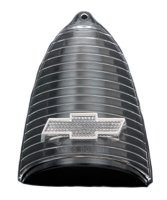 55 FULL SIZE TAIL LIGHT LENS, CLEAR WITH CHROME BOWTIE Tail Light Assemblies TrimParts A1019C-CLEAR