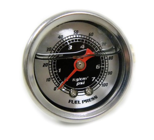 97-01 Acura CL Black Fuel Pressure Gauge Liquid Filled 0-100 PSI Fuel Pressure VMS Racing EmpireRacingParts-A154-FPR46057BK