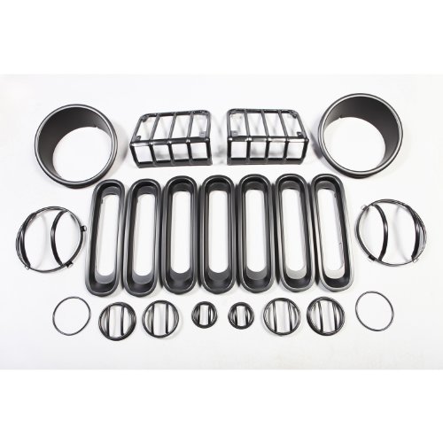 Rugged Ridge 12496.05 Black Euro Light Guard Kit Light Guards Rugged Ridge 12496.05