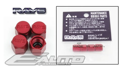 Tire Repair Tools RAYS Volk Racing Volk Rays Valve Stem Cap Red Color Civic S2000 Crx Accord Universal Fit