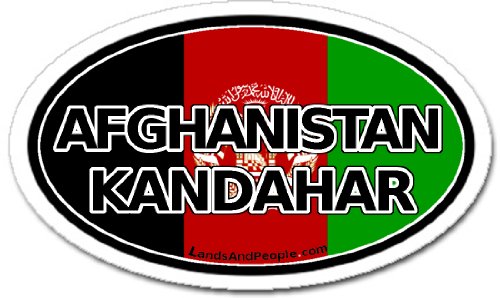 Afghanistan Kandahar and Afghan Flag Car Bumper Sticker Decal Oval Bumper Stickers LandsAndPeople afghanistan_0006