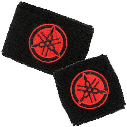 Yamaha Black/Red Brake/Clutch Reservoir Sock Cover Set Fits R1, R6, R6S, YZF-600, YZF-1000, YZF, 600, 1000, Thundercat Pads Moto Socks YAM-BKR-ST