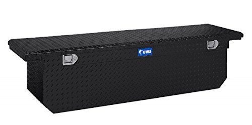 UWS TBSD-72-LP-BLK Black Powder Coat Lid Aluminum Diamond Plate Low Profile Standard Single Deep Toolbox Truck Bed Toolboxes UWS TBSD-72-LP-BLK