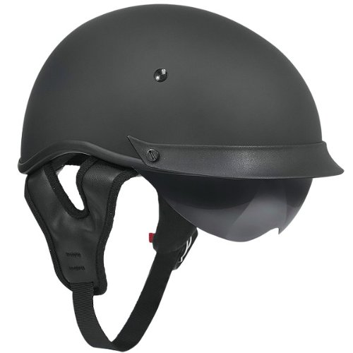 Outlaw T-72 Matte Black Dual-Visor Motorcycle Half Helmet - X-Large Helmets Outlaw 165221
