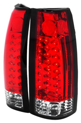 Redlines TL-CHCK88-LED-RC Red/Clear Medium LED Tail Light for Chevy C-10 '88-'98 - Pair Performance Parts & Accessories Redlines TLCHCK88LEDRC