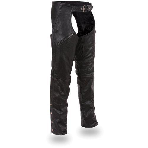 First Manufacturing Unisex Patch Pocket Chaps (Black, Large) Pants & Chaps First Manufacturing FIM816PFB-L