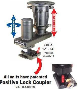 Convert-A-Ball 5GX1214 12-14 Rise 7-1/2 Offset Cushioned Gooseneck Adapter Ball Joints Convert-A-Ball 5GX1214