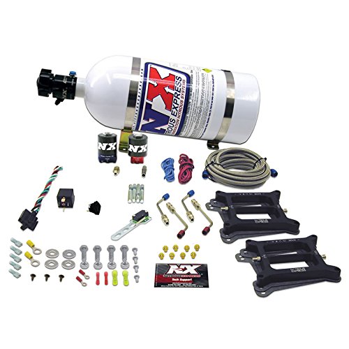Nitrous Express 50245-12 100-500 HP 4150 Alcohol Conventional Pro Power Dual Plate System with 12 lbs. Composite Bottle Nitrous Kits Nitrous Express 5024512