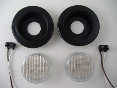 (2) White 2.5 Round 13 LED Custom Mini Reverse Backup Lights / Grommets / Wires Custom Fit Generic 2-38031-Grommet-2wire