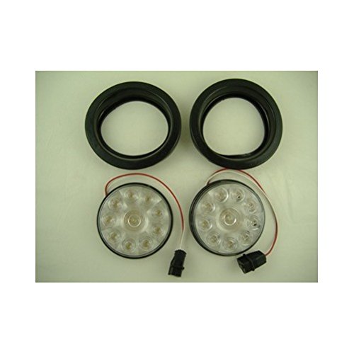 (2) 4 Round Clear White 10 LED Reverse Back Up Utility Light Kits Replacement Parts United Pacific 2-38828