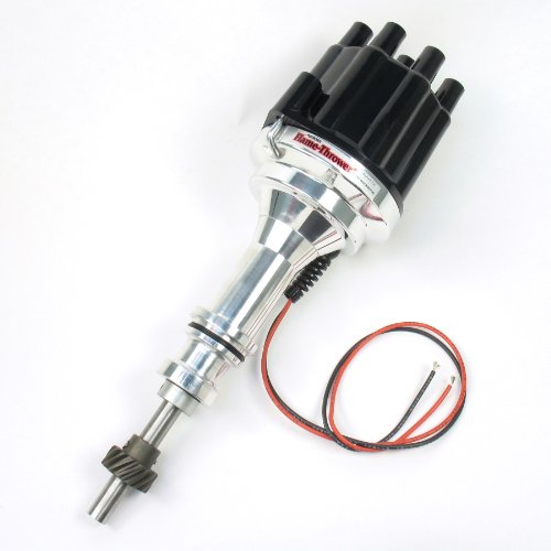 Pertronix D7130800 Flame-Thrower Non Vacuum Black Cap Billet Electronic Distributor with Ignitor III Technology for Ford Small Block Distributors Pertronix D7130800