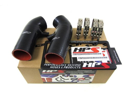 Nissan 2009 370Z 3.7L VQ37VHR HPS Silicone Turbo Inlet Hose Hoses & Hose Clamps HPS 87-68426BLK