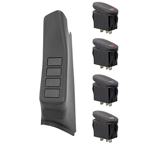 Rugged Ridge 17235.86 Black A-Pillar Left Side Switch Pod Kit Toggle Rugged Ridge 17235.86