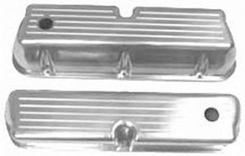 Racing Power R6172 Polished Alum Tall Valve Cover - Ballmilled w/Hole & Baffled Valve Covers Racing Power R6172