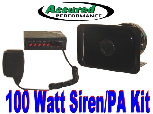 Assured Performance 100 Watt Police Tone 5 Sound Siren + PA Microphone 12v Can Be Heard Blocks Away!! Electrical Assured Performance-Horns ACHRYH-5100a