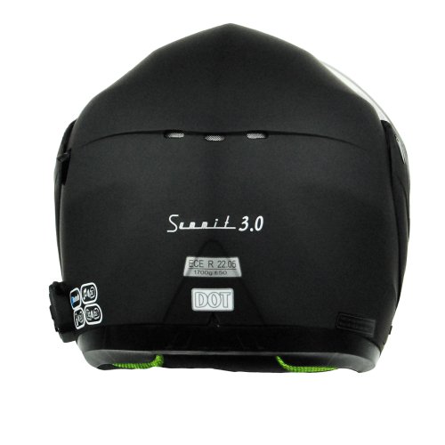 Vega Summit 3.0 Full Face Helmet with V-Com Modular (Flat Black, Small) Helmets Vega 5000052