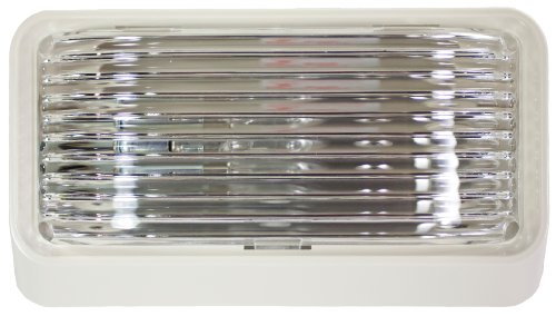 Arcon 18108 12V Universal Porch/Utility Light with Clear Lens and Off-White Base LED Bulbs Arcon 18108