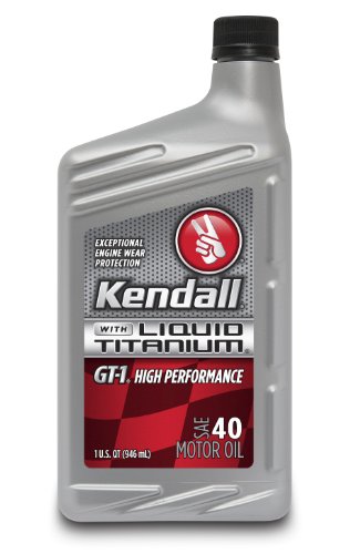 Kendall (1057272-12PK) GT-1 High Performance 40W Synthetic Motor Oil with Liquid Titanium - 1 Quart, (Pack of 12) Motor Oils Kendall 1057272-AC