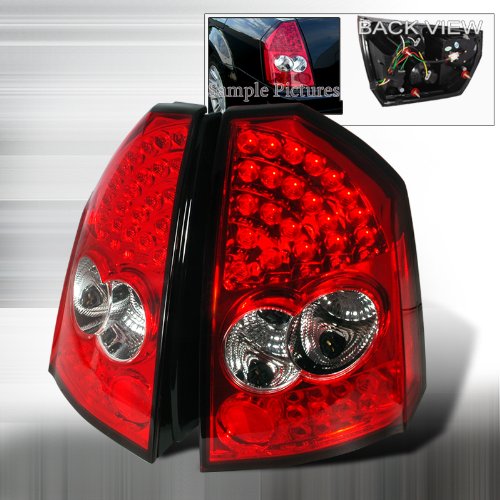 04 05 06 Chrysler 300C LED-Tail Lights - Clear Red (Pair) Tail Lights Atomic T-300C05-LED-R